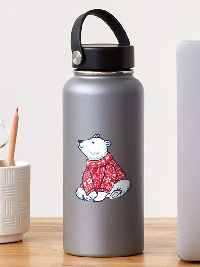 Polar Bear Drinking Soda Clear Sticker — The Little Red House