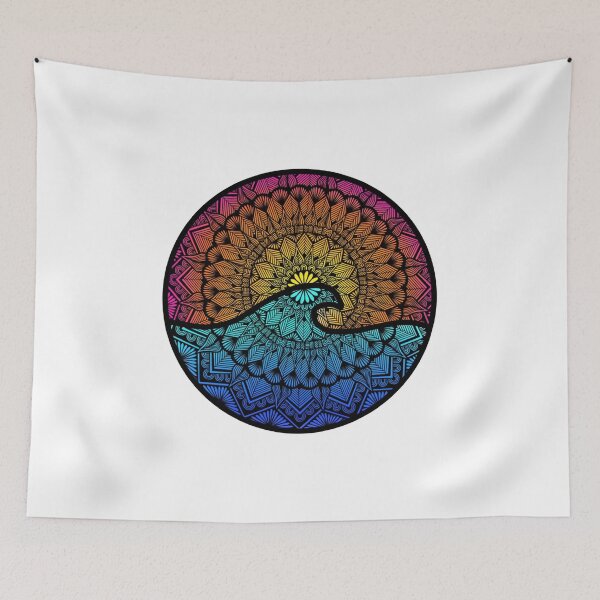 Item preview, Sun & Sea art sunset art ocean art  beach art mandala art sea art wave art designed and sold by lucysbohodesign.