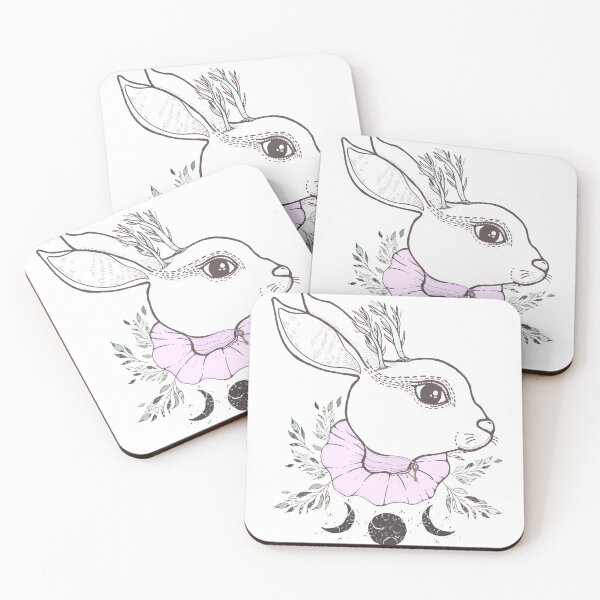 Item preview, Whimsical Rabbit And Moon Phase Art designed and sold by Pinkmagenta.