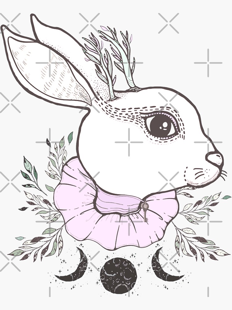 Rabbit of the Moon Sticker for Sale by Ellador