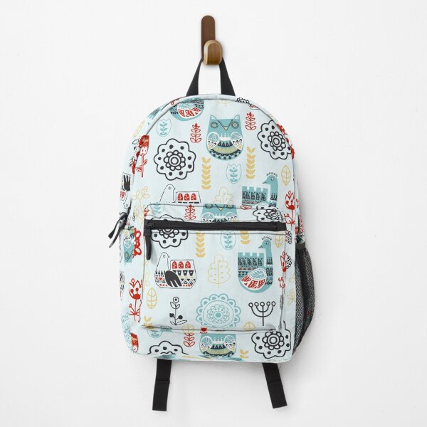 Item preview, Traditional Nordic Folk Art Birds Flowers Pattern Scandinavian designed and sold by EdenLiving.