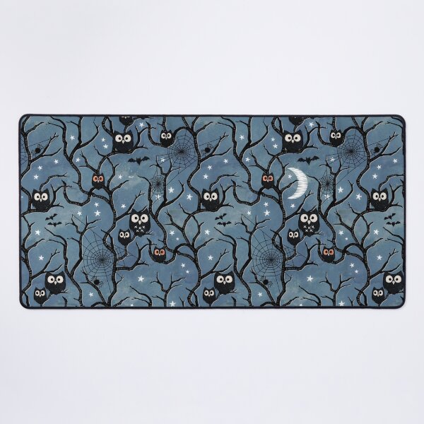 Spooky woods owls Desk Mat