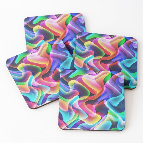 Item preview, Neon Glow Multi Color Waves - Love Lines - Colorful Abstract Geometric Modern Art / Pride / LGBT Design designed and sold by badbugs.