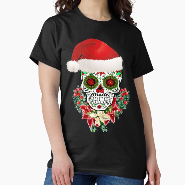 Item preview, Christmas Day Of The Dead Sugar Skull Santa Hat designed and sold by Atteestude.