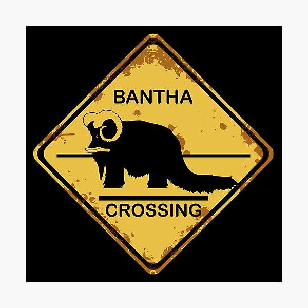Item preview, Bantha Crossing traffic sign (on black) designed and sold by Groenendijk.