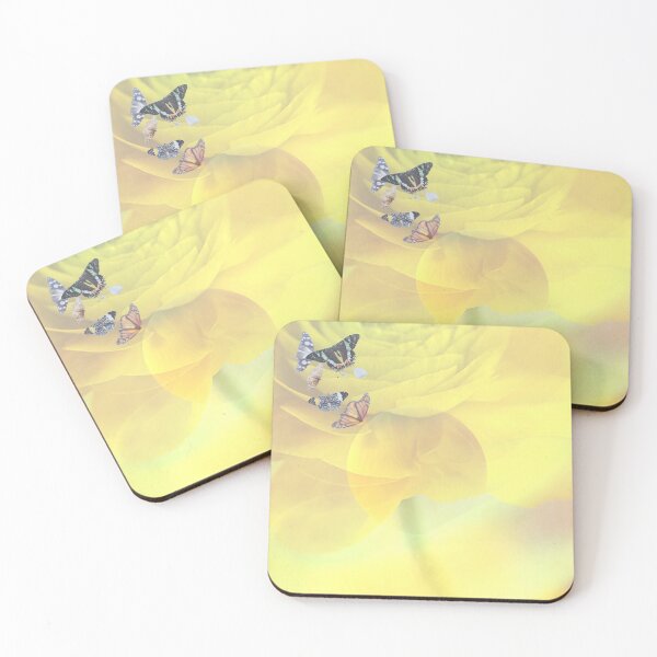 Item preview, Luminous Yellow Flower and Dancing Monarch Butterfly & Milkweed Butterfly In Spring designed and sold by haRexia.