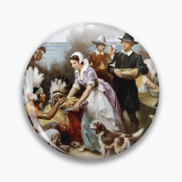 Item preview, Pilgrims and Native Americans, Thanksgiving Feast, Art, Poster designed and sold by JoesCornerStore.