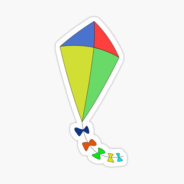Multicoloured Kite Sticker