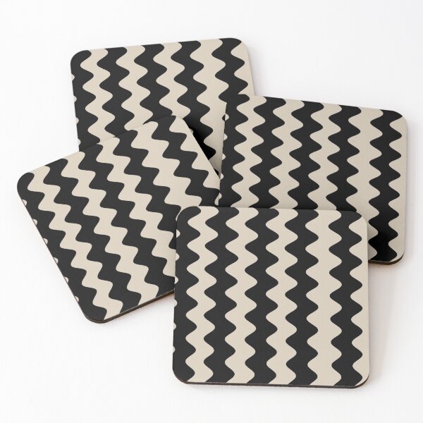 Item preview, Neutral Beige and Black Wavy Stripe Pattern Pairs 2022 Popular Color Natural Linen 966 - Colour Trends - Shade - Hue designed and sold by ColorOfTheYears.