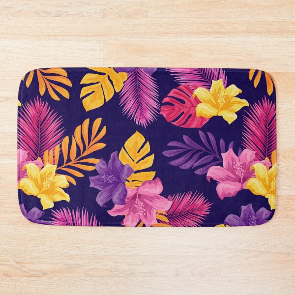 Item preview, Floral Hibiscus Hawaiian Purple Pink Yellow Tropical designed and sold by myrgomez.