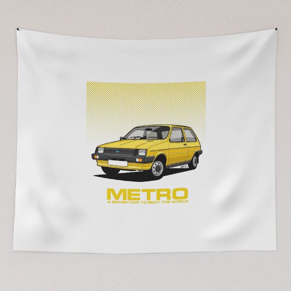 Item preview, Austin Metro Single Illustration - Yellow halftone designed and sold by RJWautographics.
