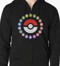 Pokemon Type Wheel Zipped Hoodie