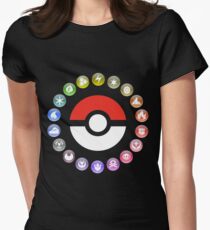 Pokemon Type Wheel Women's Fitted T-Shirt