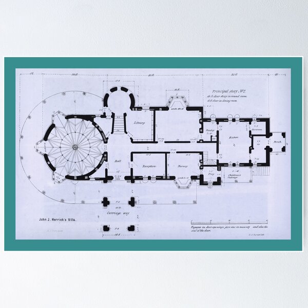 Item preview, Vintage floor plan (1860) designed and sold by BillyBernie.