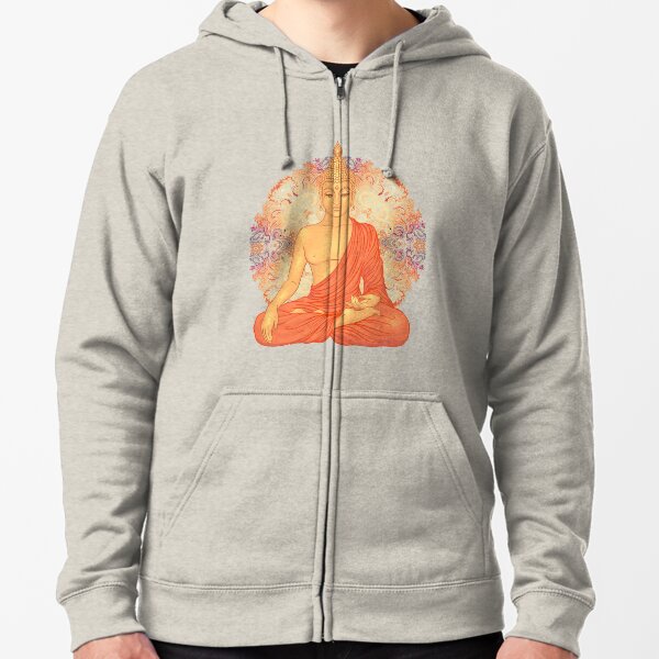 Golden Buddha + Mandala Zipped Hoodie