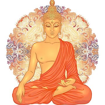 Artwork thumbnail, Golden Buddha + Mandala by Varvara Gorbash