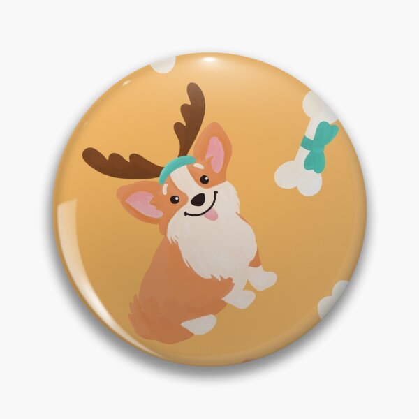 Item preview, Christmas Corgis And Treats Pattern On Orange Background designed and sold by simonaburlacu.