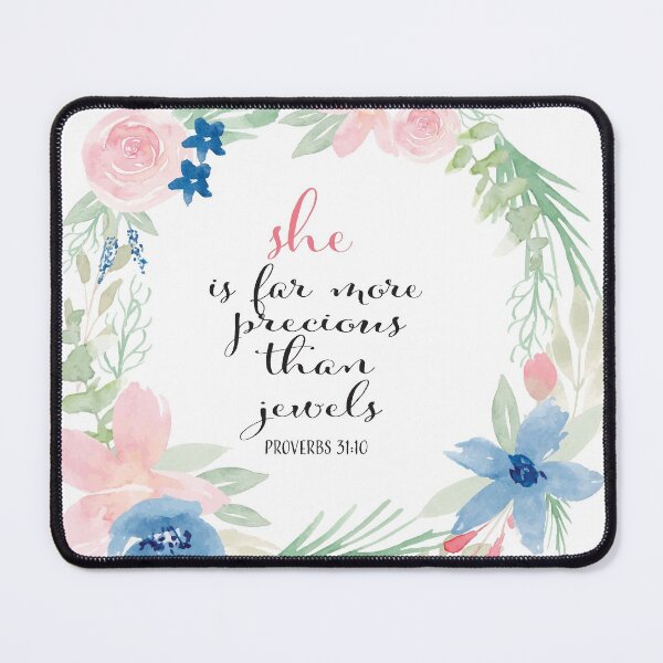 Item preview, She is far more precious then jewels | Proverbs 31 vs 10 | Christian Art designed and sold by Harpley Design Studio.