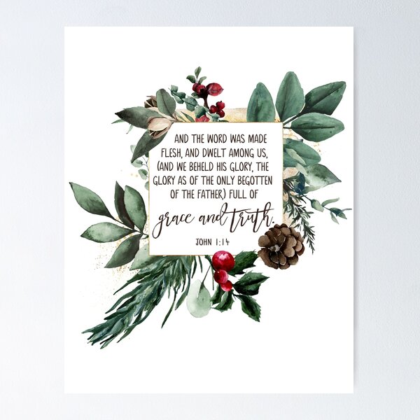 Item preview, John 1:14,  Christian Wall Art, Christmas Scripture, Watercolor Bible Verse designed and sold by Dzhenka-Balimez.