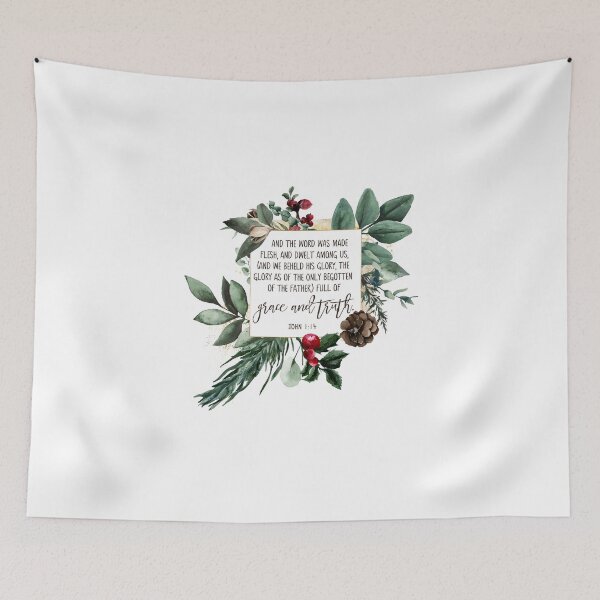 Item preview, John 1:14,  Christian Wall Art, Christmas Scripture, Watercolor Bible Verse designed and sold by Dzhenka-Balimez.
