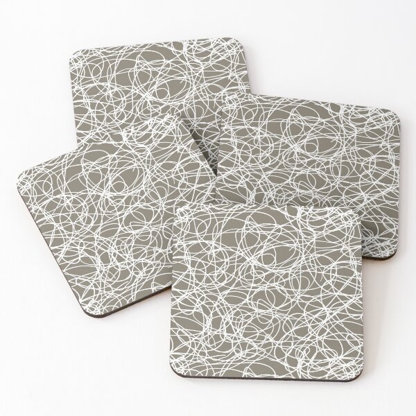 Item preview, Smoked Green and White Scribble Mosaic Pattern Pairs 2022 Popular Color Gloucester Sage C-100 - Colour Trends - Shade - Hue designed and sold by ColorOfTheYears.