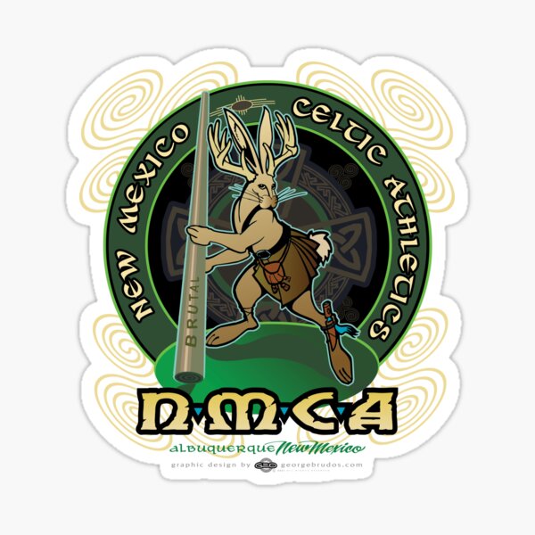“High Desert Highlander” (New Mexico Celtic Athletics ft. Jackalope mascot) Sticker