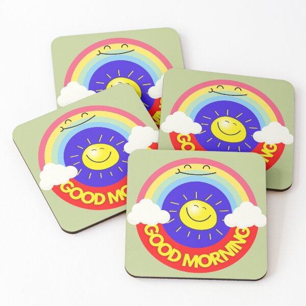 Item preview, Good Morning with Smiling of Sun and Rainbow designed and sold by DreamClock.