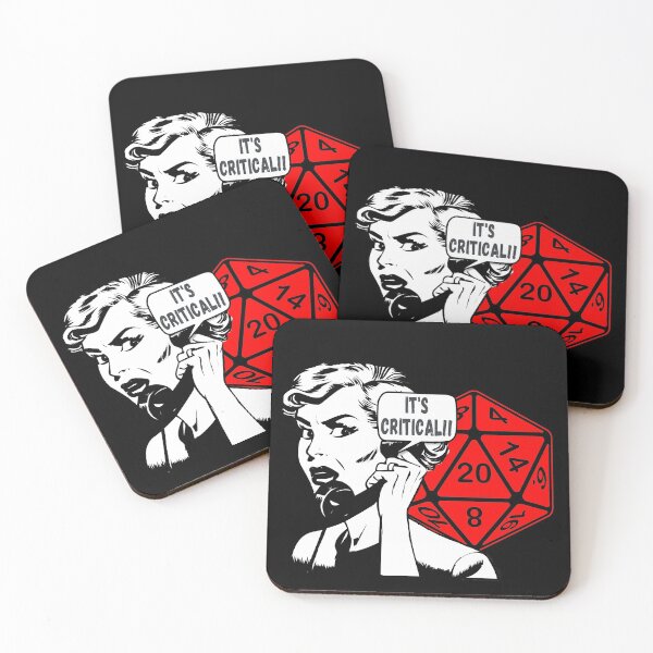 Item preview, Pop Art "It's Critical!!" Comic Woman on Phone AD&D Critical Hit d20 Polyhedral Dice Design designed and sold by Candlewood Museum & Gift Shoppe.