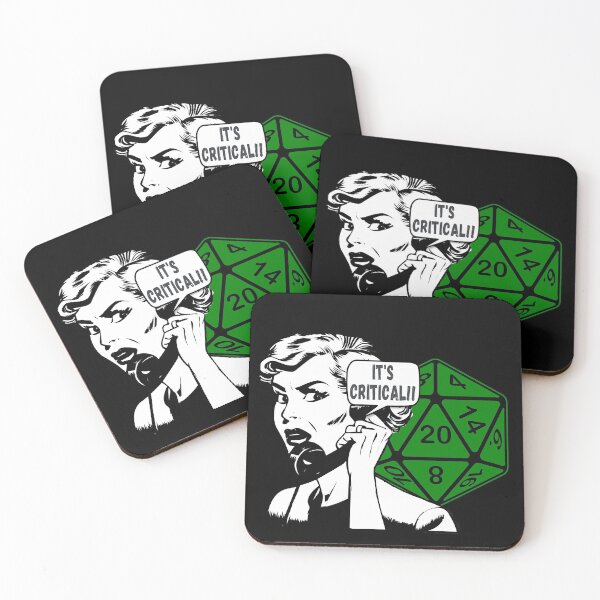Item preview, Pop Art "It's Critical!!" Comic Woman on Phone AD&D Critical Hit d20 Polyhedral Dice Design designed and sold by Candlewood Museum & Gift Shoppe.