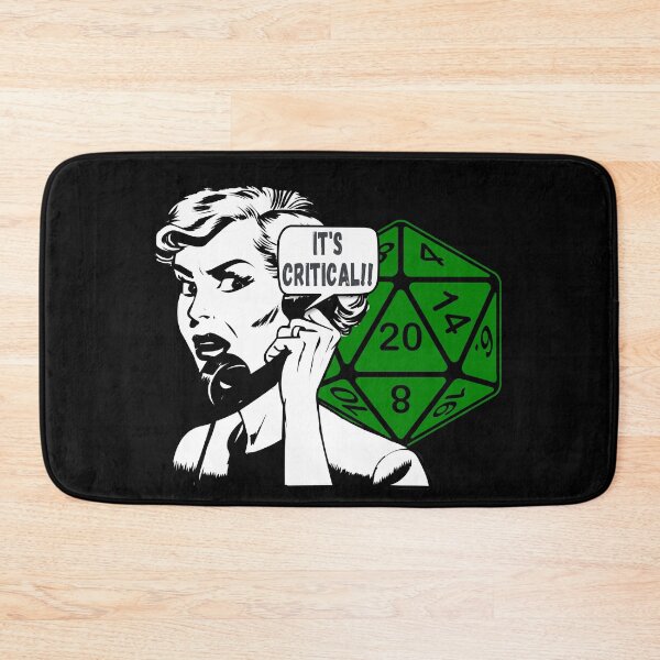 Item preview, Pop Art "It's Critical!!" Comic Woman on Phone AD&D Critical Hit d20 Polyhedral Dice Design designed and sold by Candlewood Museum & Gift Shoppe.