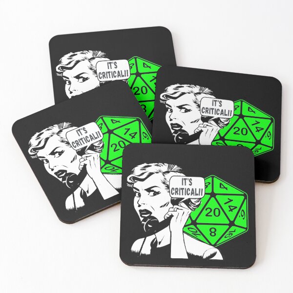 Item preview, Pop Art "It's Critical!!" Comic Woman on Phone AD&D Critical Hit d20 Polyhedral Dice Design designed and sold by Candlewood Museum & Gift Shoppe.