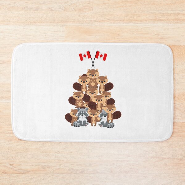 Item preview, Canadian Beavers in a pyramid holding two Canadian flags designed and sold by 3TFashion.