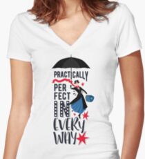 Mary Poppins Women's Fitted V-Neck T-Shirt