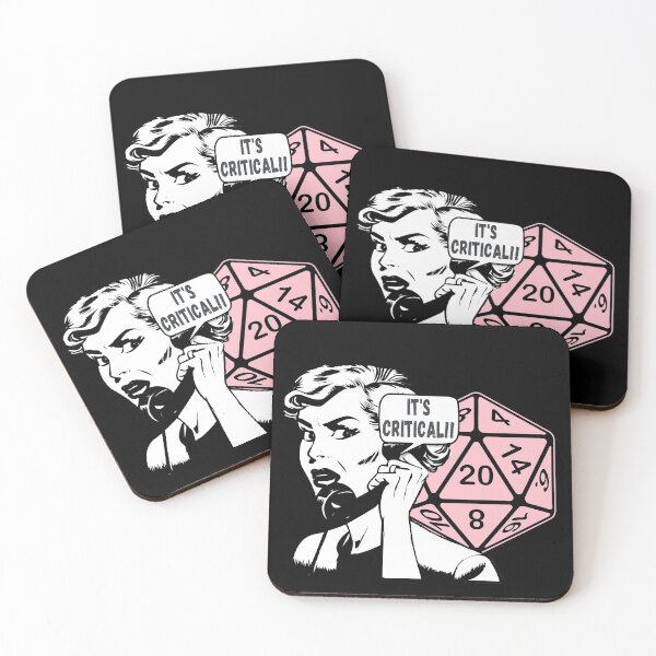Item preview, Pop Art "It's Critical!!" Comic Woman on Phone AD&D Critical Hit d20 Polyhedral Dice Design designed and sold by Candlewood Museum & Gift Shoppe.