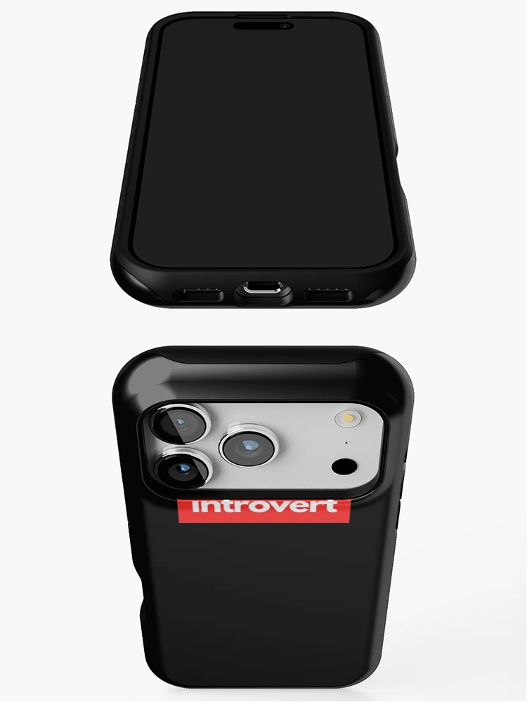 Thumbnail 3 of 4, iPhone Case, Introvert Minimalist Typography Design designed and sold by AngstDesign.