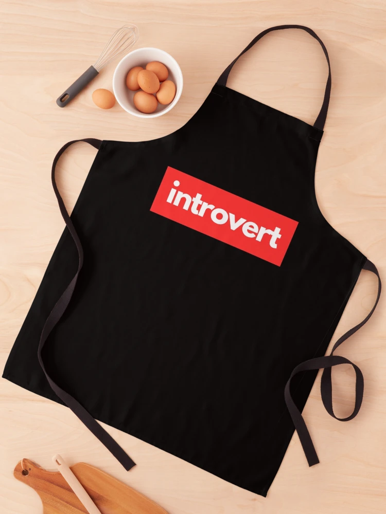 Thumbnail 1 of 6, Apron, Introvert Minimalist Typography Design designed and sold by AngstDesign.