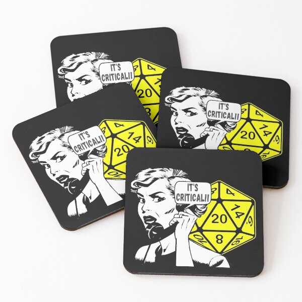 Item preview, Pop Art "It's Critical!!" Comic Woman on Phone AD&D Critical Hit d20 Polyhedral Dice Design designed and sold by Candlewood Museum & Gift Shoppe.
