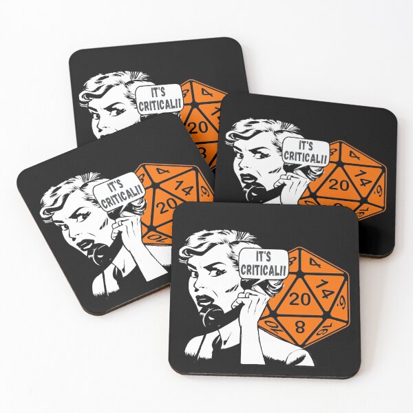 Item preview, Pop Art "It's Critical!!" Comic Woman on Phone AD&D Critical Hit d20 Polyhedral Dice Design designed and sold by Candlewood Museum & Gift Shoppe.