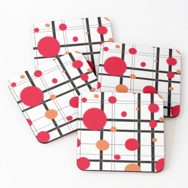 Item preview, Clean Black Lines and Red and Orange Dots designed and sold by AMSonArt.