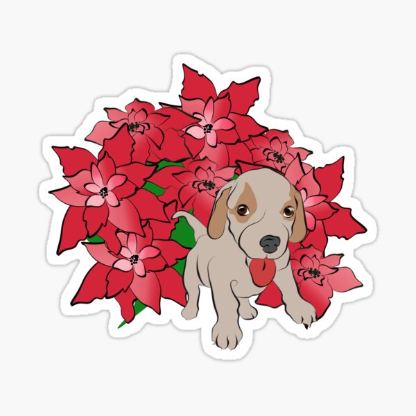 Happy, Holiday Pup - no words in the design Sticker