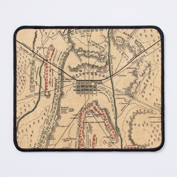 Vista previa del artículo con la obra «El Gettysburg (Mapa del campo de batalla de Gettysburg)», diseñado y vendido por franklinprintco.