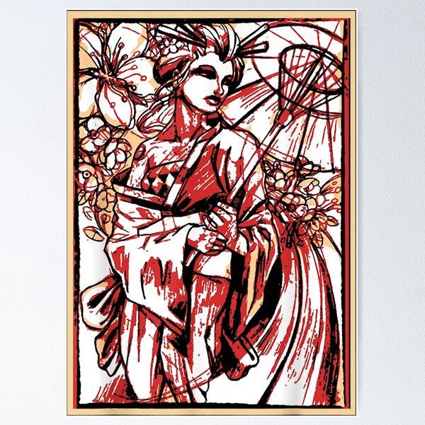 Item preview, Geisha  Traditional Japanese Art Print  designed and sold by OloriHeritage.