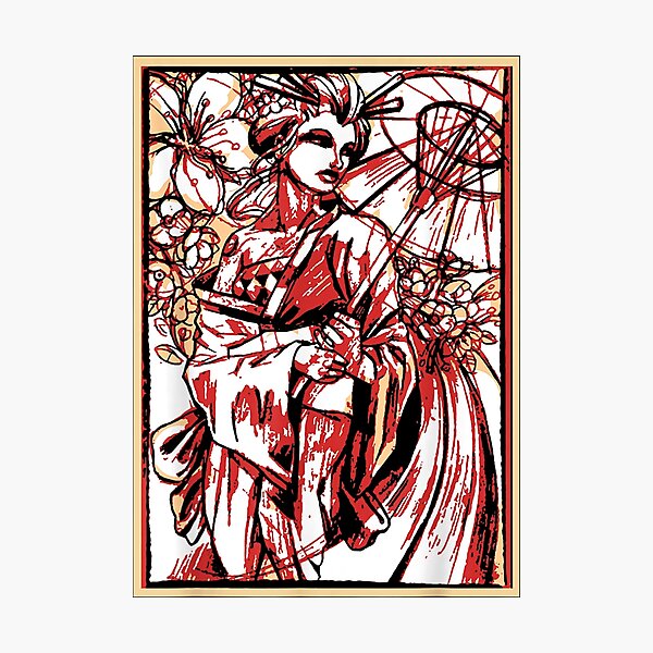 Item preview, Geisha  Traditional Japanese Art Print  designed and sold by OloriHeritage.
