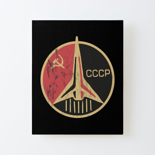 Retro Cosmonaut Mission Badge Canvas Mounted Print