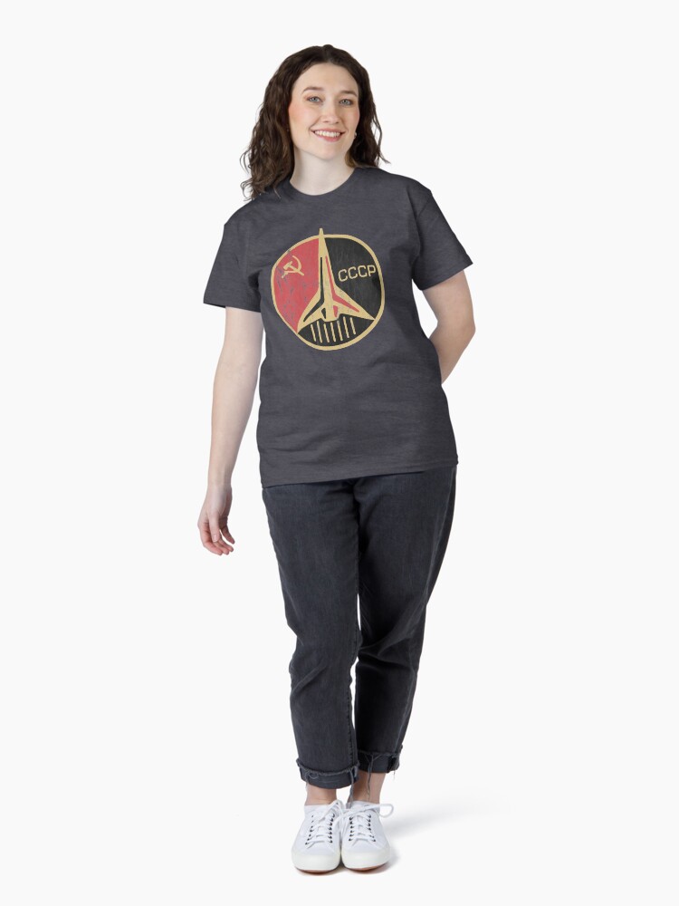 Thumbnail 4 of 7, Classic T-Shirt, Retro Cosmonaut Mission Badge designed and sold by unhingedheather.