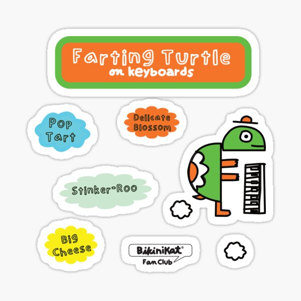 Farting Turtle on Key Boards Sticker