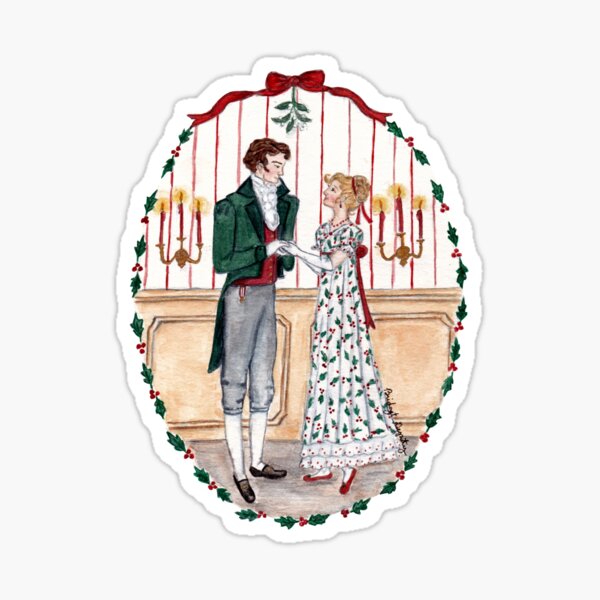Jane Austen Christmas - Under The Mistletoe Sticker