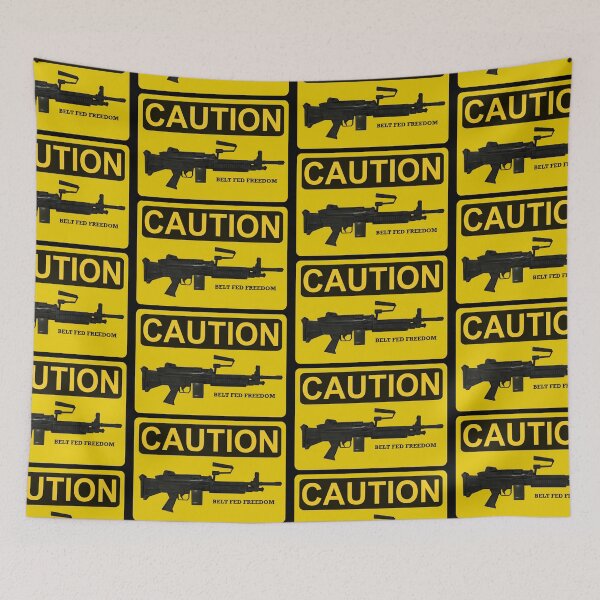 Item preview, CAUTION - Belt Fed Freedom designed and sold by RENAGADE4LYF.
