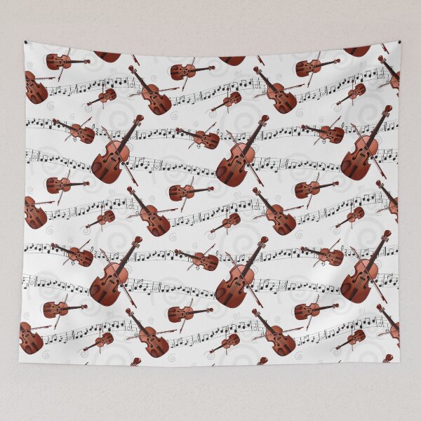 Item preview, Violin Music Notes Patten designed and sold by VintageViolet79.