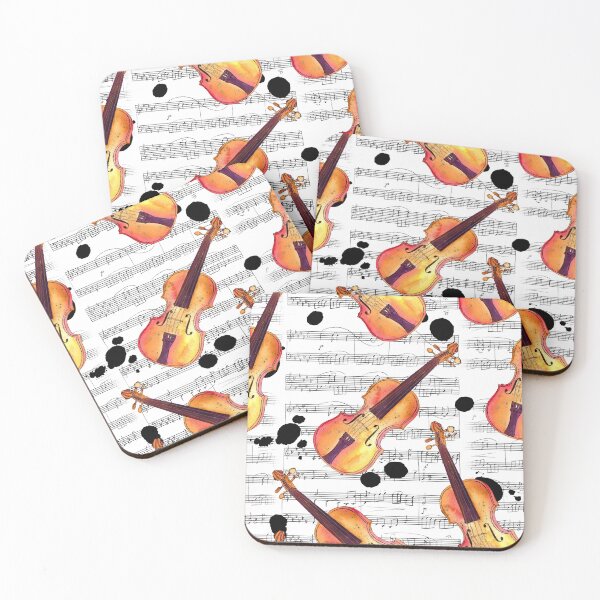 Item preview, Retro Violin Music Art designed and sold by VintageViolet79.
